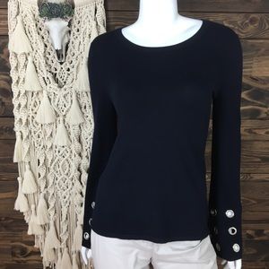 Catherine Maladrino | Grommet Bell Sleeve‎ Blouse Sweater